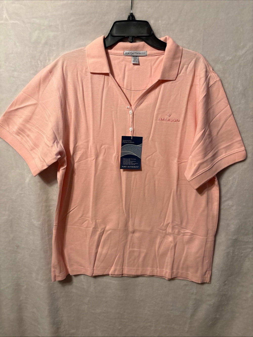 NWT Port Authority Light Peach Short Sleeve Polo